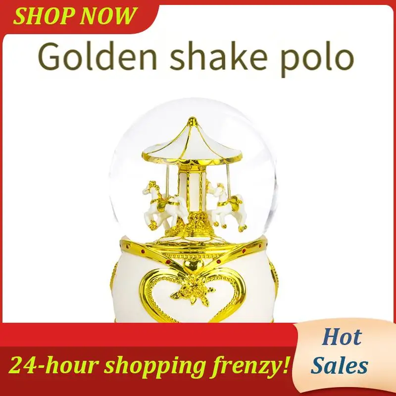 

Music Box Gold Music Box Resin Crafts Ornaments Hundred Tone Box Birthday Gift Wind-Up Box 1 Piece