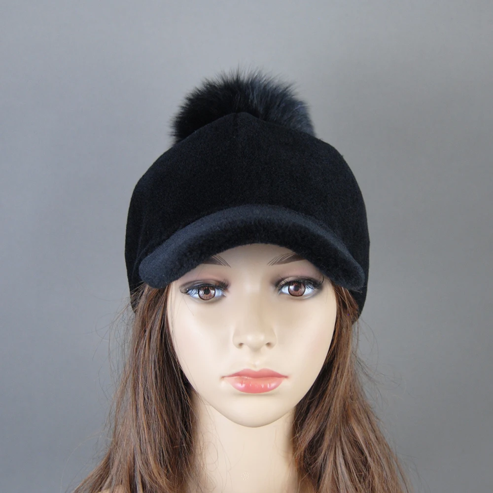 2023 New Winter Autumn Women Lamb Fur Caps Thicken Warm Solid Baseball Cap Female Velvet Kpop Gorras Fashion Wild Peaked Hat