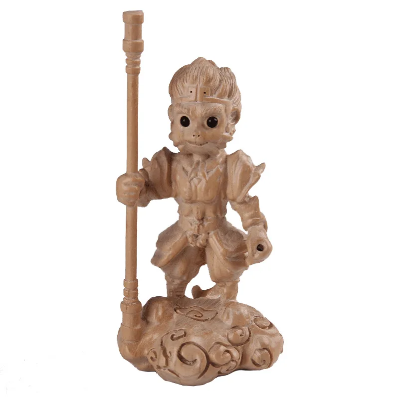 Peach Wood Monkey Ornament the Monkey King: Quest for the Sutra Wood Carving Monkey Ornament Crafts Baby Toys