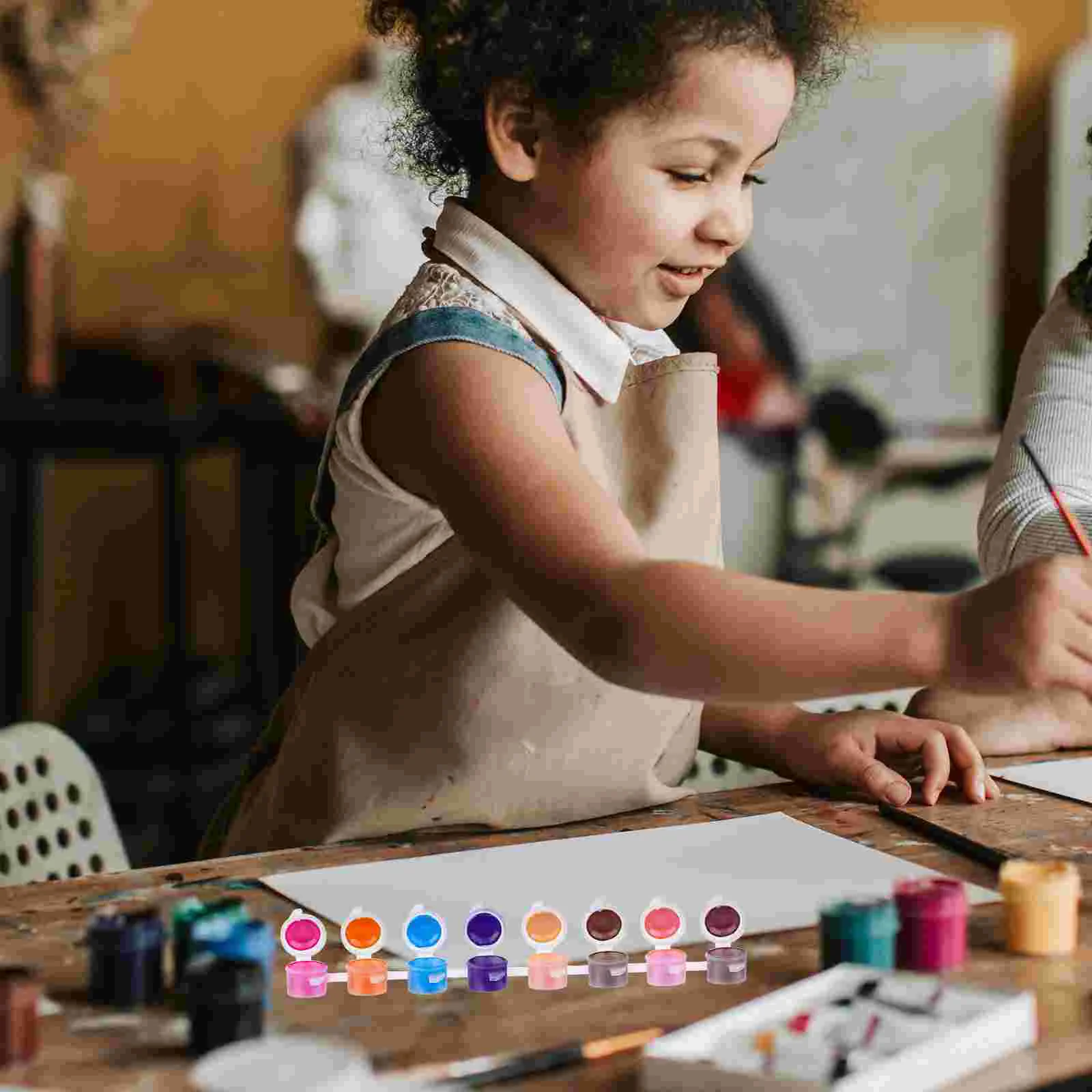 40 Pcs Paint Box Miniature Paints Palette Cups Pot Pod Strips Storage Containers Mixing Lid Model Empty Pots with Cover