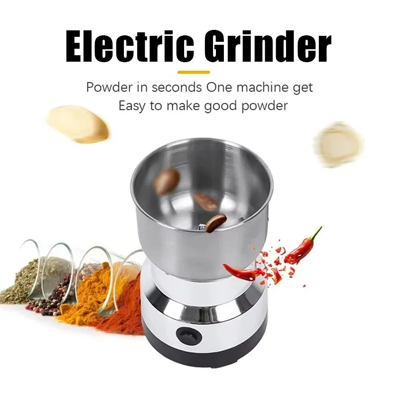 

Mini Electric Coffee Grinder 4 Blade Large Capacity Stainless Steel Fast Grinding Multifunction Household Flavoring Makers EU US