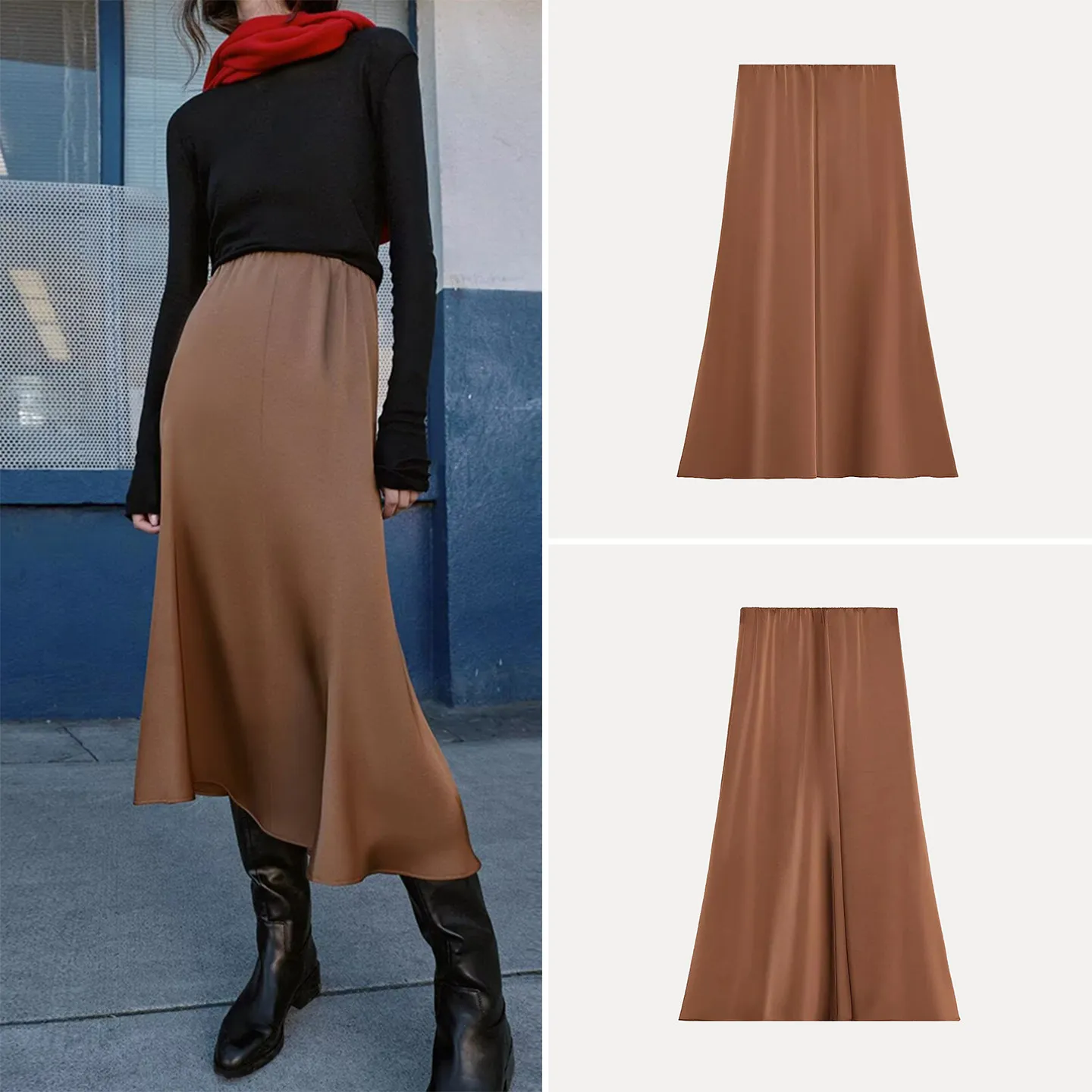 

Z Women's Faion Simple Versatile Midi Skirt 2025 New Sle Personali Quali Matching All Season Long China Made