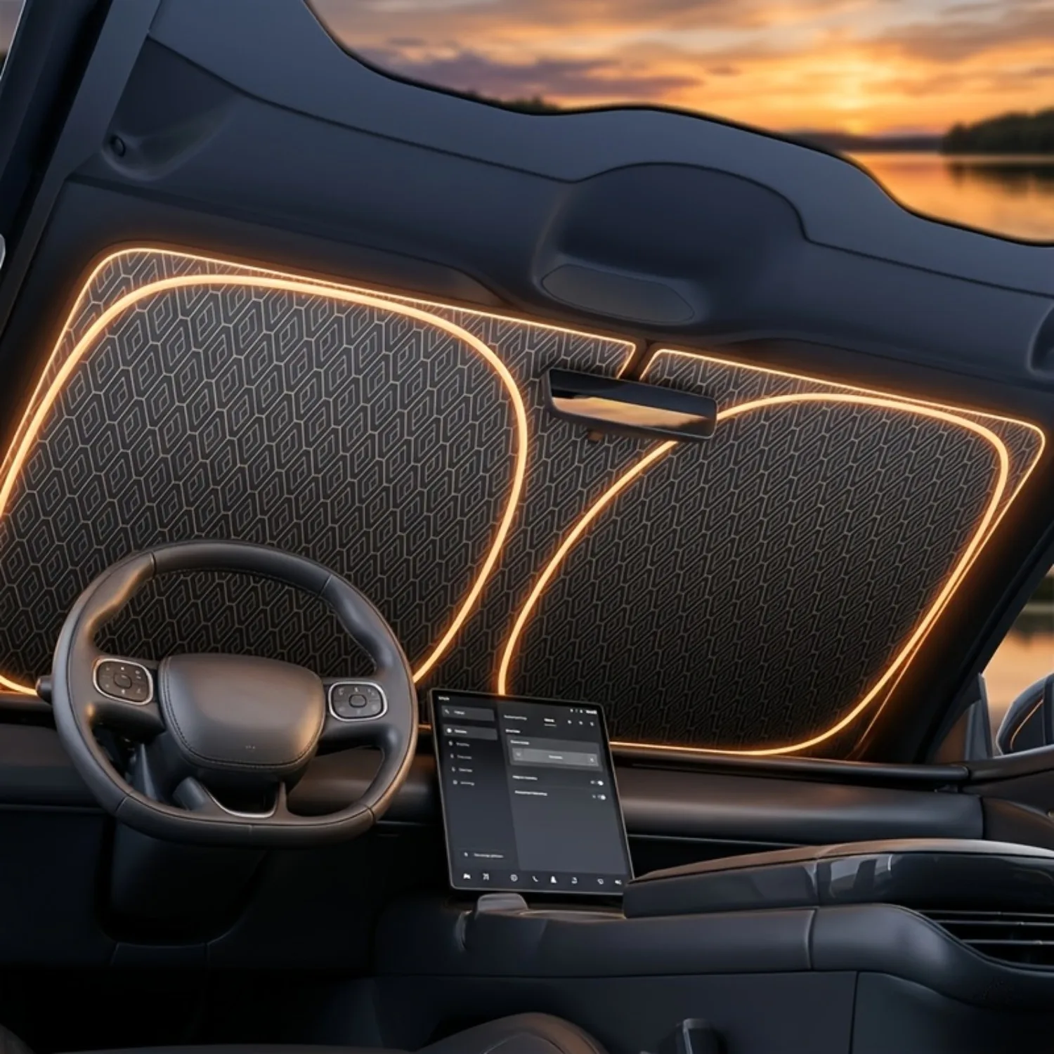 

2026 New Portable Car Windshield Sunshade, 31.5 x 55.91 inches, Titanium Silver, Heat- and UV-Resistant, Easy to Install