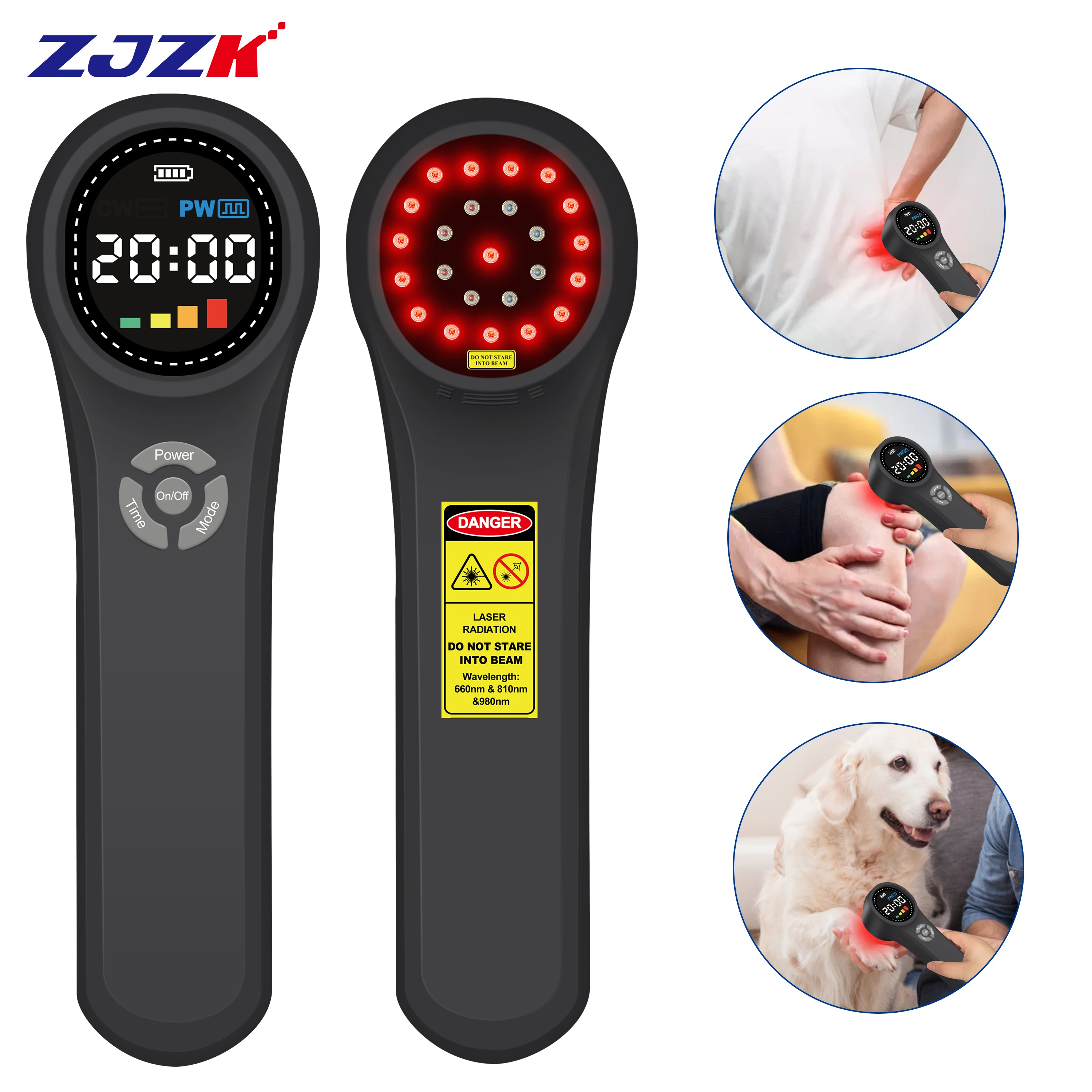 

ZJZK Laser Disc Treatment Veterinary Strength 1760mW Cold Laser Therapy For Achilles Tendonitis 660nm 810nm 980nm Back Pain