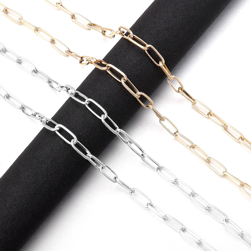 5 Yards/Roll 15x6mm Aluminum Chain  Aluminum Triangular Link Cross Chain For DIY Bag Necklace Jewelry Making Accessory