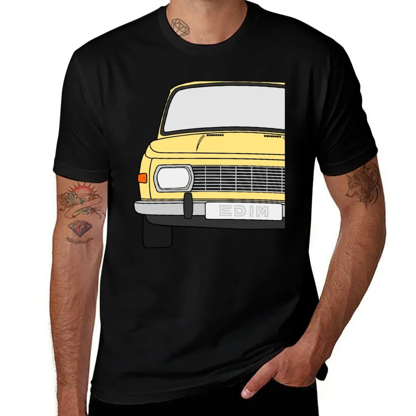 Wartburg 353 cream yellow color T-Shirt Basic Comfort Fit T-Shirt for Men