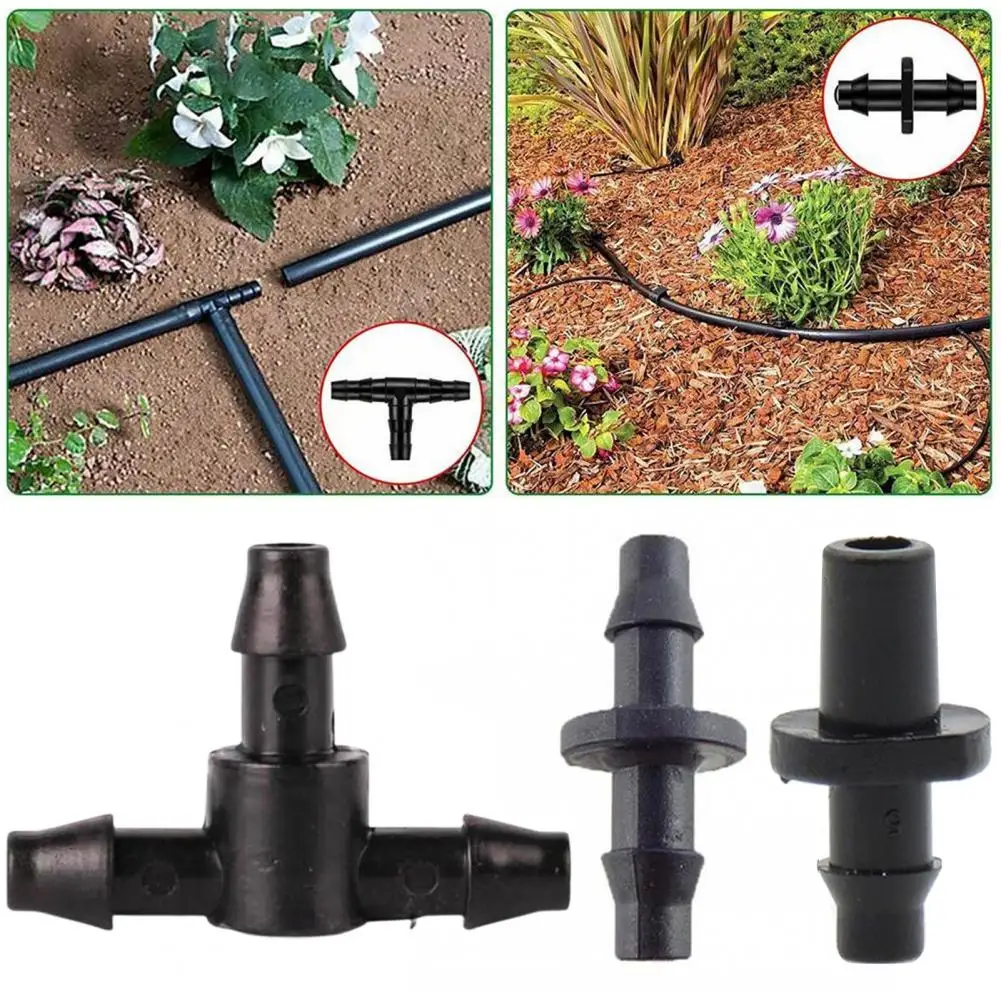 Hose Connector for Garden Irrigation Engineering Plastic Hose Connectors 50 Pcs Barbed Hose Connectors Set 1/4 Universal for 4/7