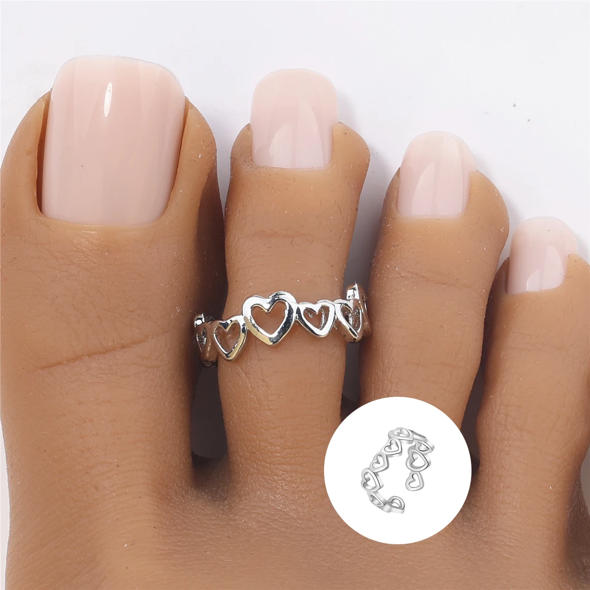 Women's Hot Summer Beach Style Gold Silver Color Foot Ring Love Classic Fashion Trend Gifts Daily Wear Girl Jewelry