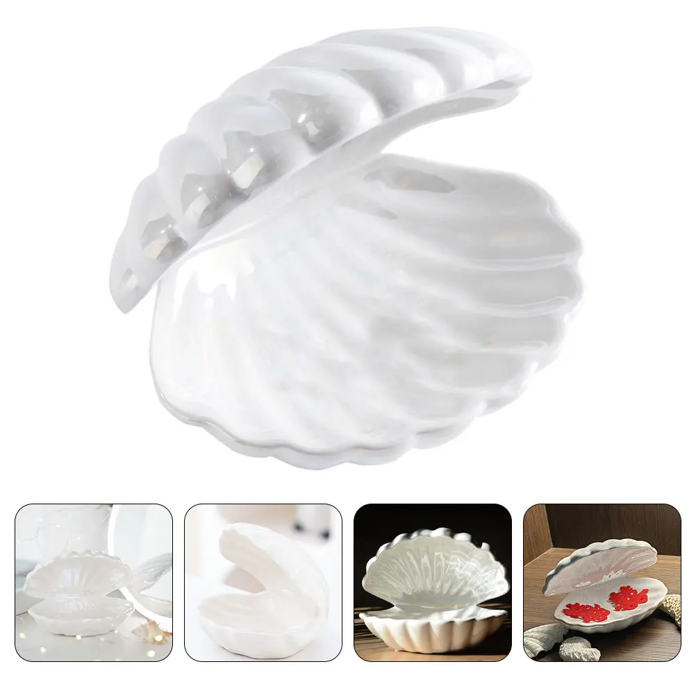 

Jewelry Storage Shell Shape Box Small Size Organizer Rings Earrings Studs Desktop Jewelry Holder Gift Case for Wedding