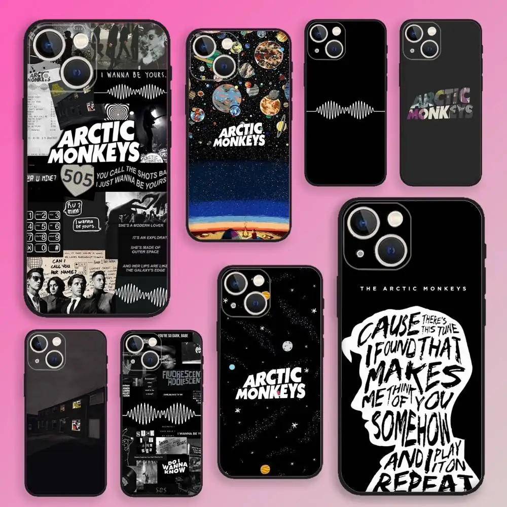 

A-Arctics M-Monkeys Phone Case For iPhone 16,15,14,13,12,11,Plus,Pro Max,XS,X,E,SE,Mini Soft Silicone Black Cover
