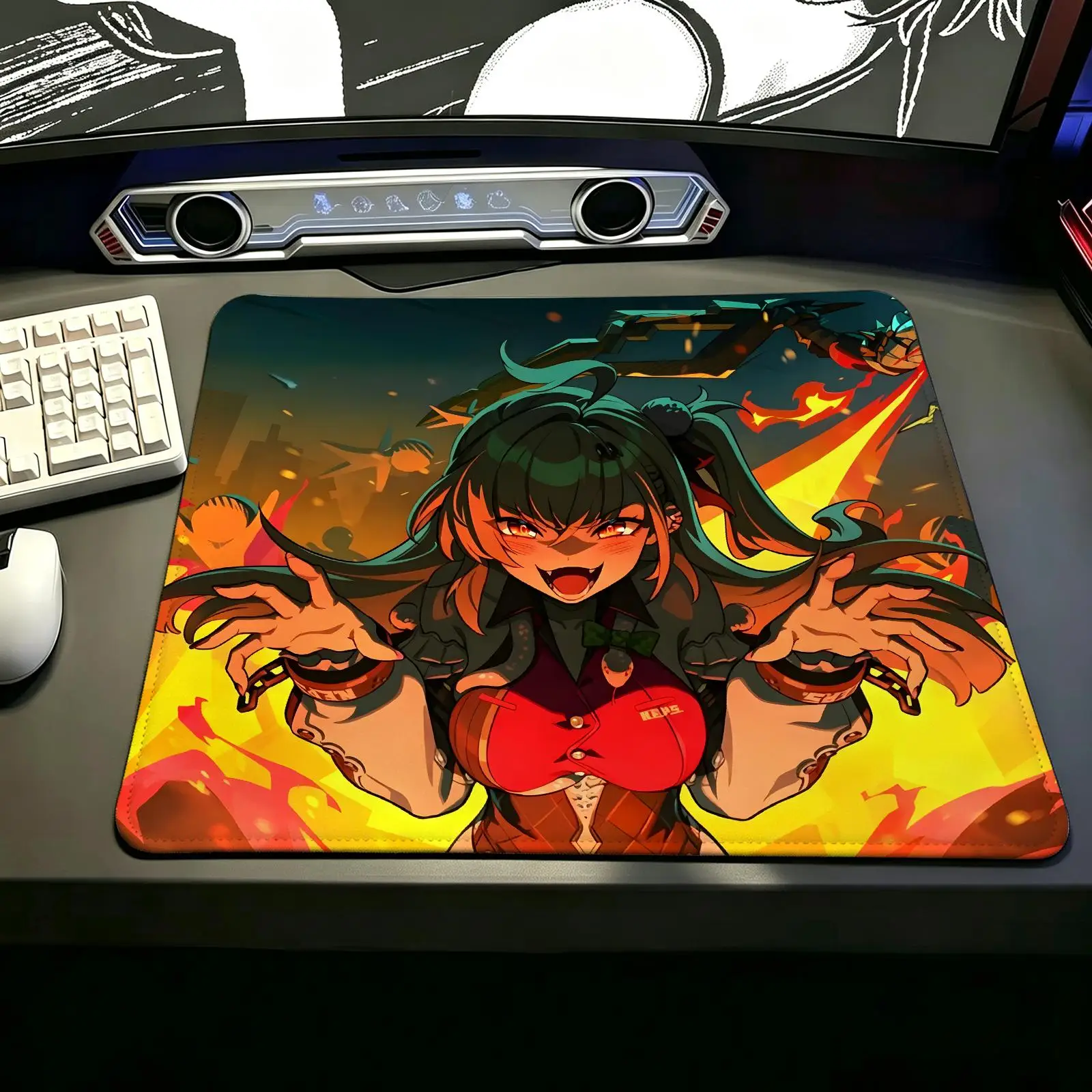 Zenless Zone Zero Cissia S/M/L Gaming Mat,Reinforced Stitched Edge,Portable Non‑Slip Pad for Laptop Office & E‑Sports Game Play