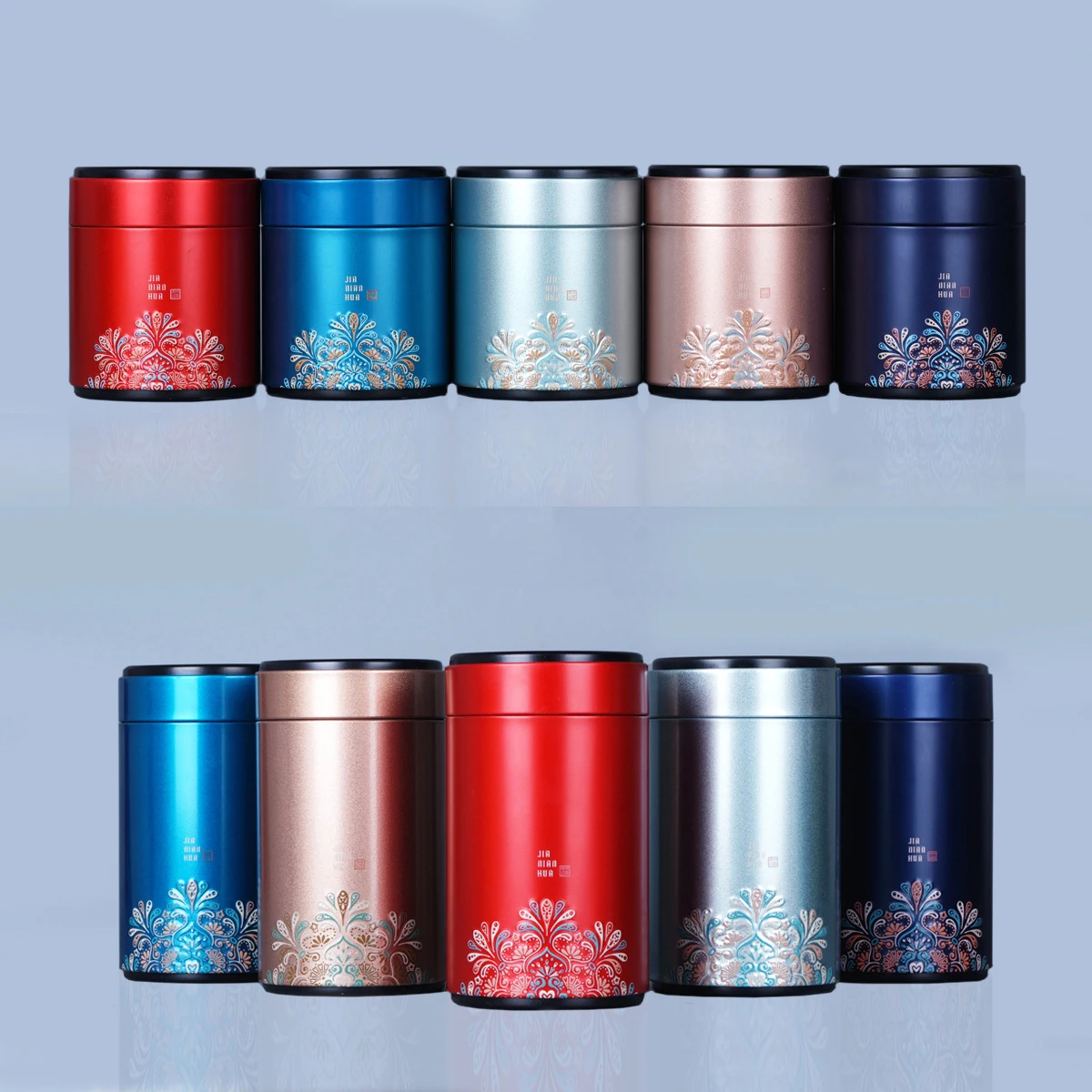 Exquisite Metal Tea Sealed Box Round Solid Color Tea Packaging Jar for Dry Storage of Tea Coffee Spice Candy