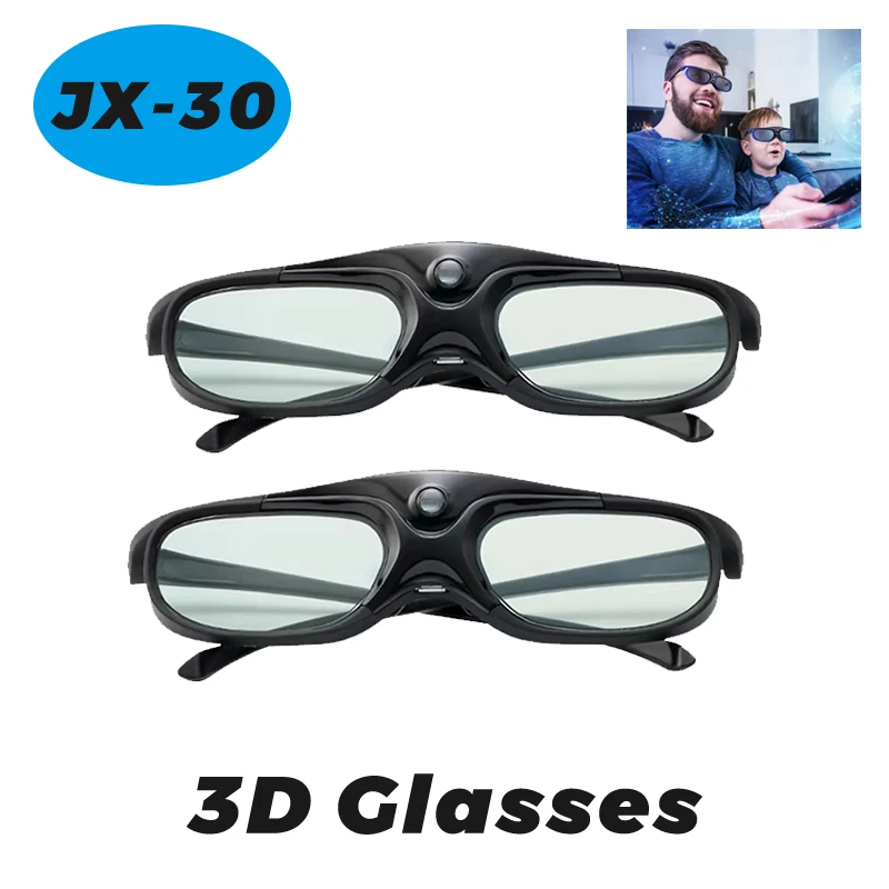 1/2 PCS JX-30 3D Glasses Supports all 3D DLP Ready Projectors  XGIMI Z4X H1 JmGo G1 G3 X1 BenQ MP612C MP626D Acer Optoma 85mAh