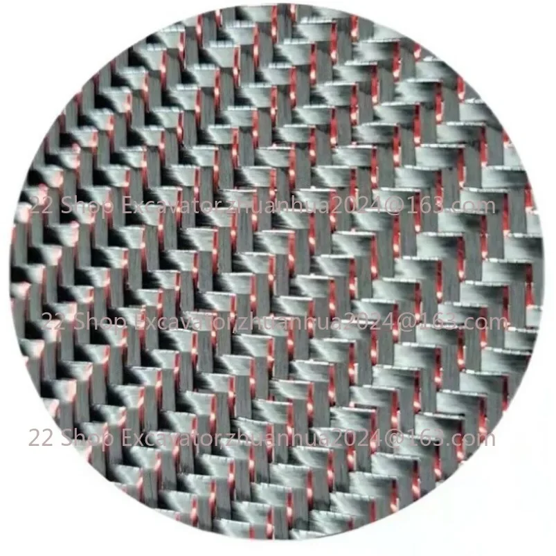 ألياف الكربون المعدنية والانعكاس الأحمر والفضي قماش نسيج قطني طويل 50*100 سم