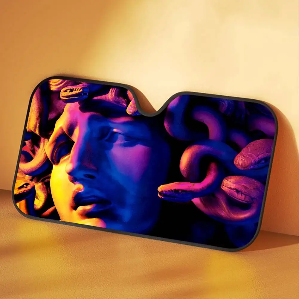 Musical-Vers-aace Gia-nni ستائر ظلة للسيارة الزجاج الأمامي المضادة للأشعة فوق البنفسجية حماية الجبهة الشمس الظل التبريد حامي