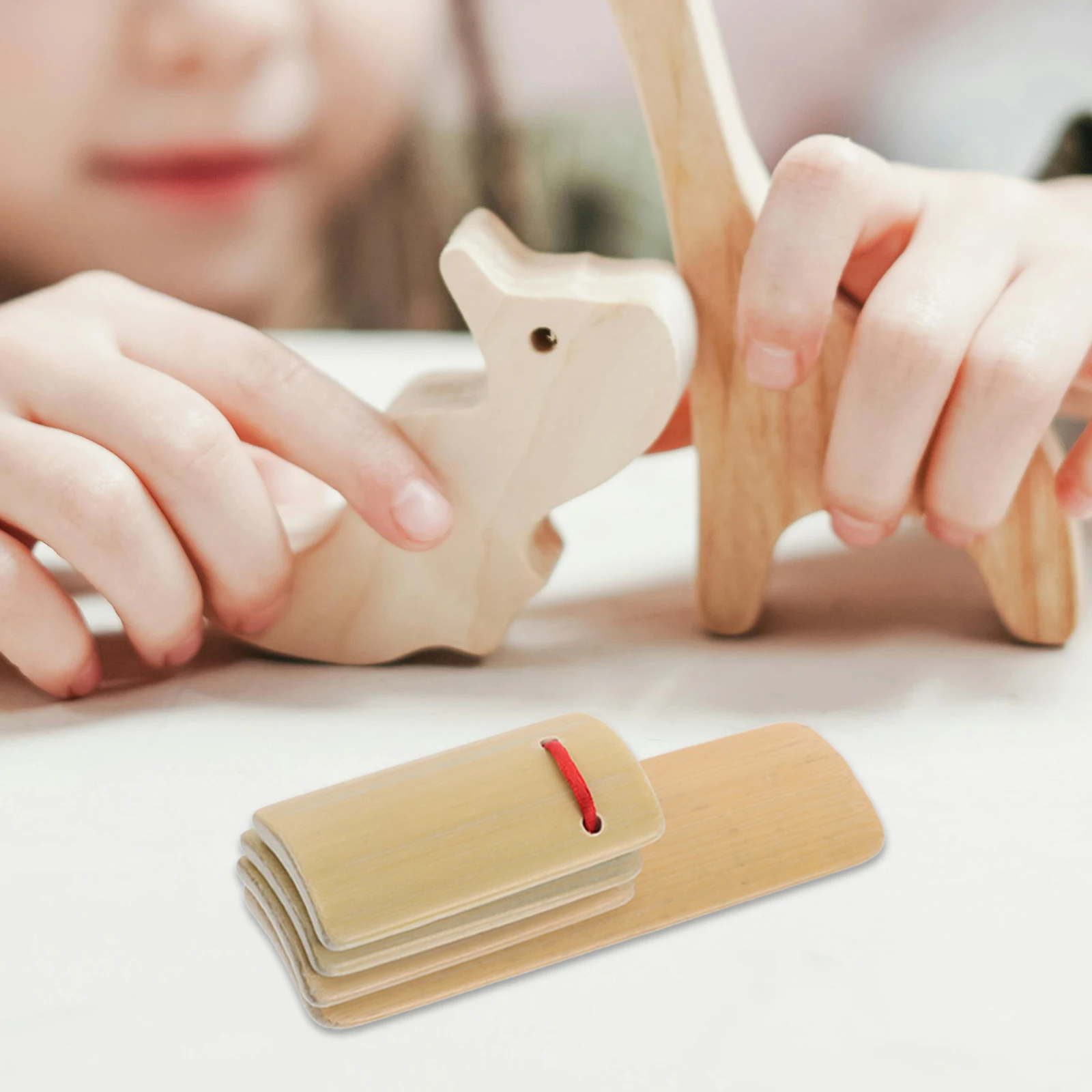 

4 PCS 's Allegro for Beginners Bamboo Castanets Clappers Chinese Kuaiban s Noisemaker Musical Instruments Board