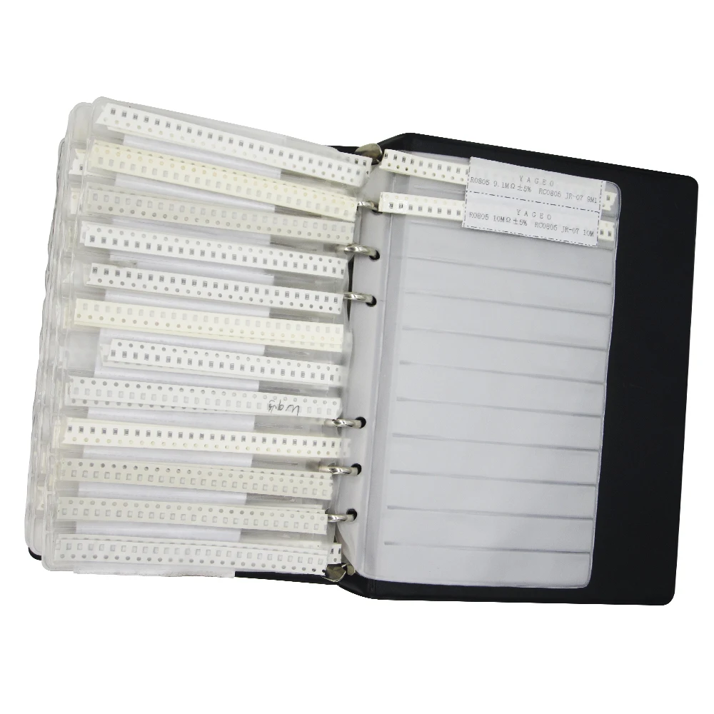 

HAILANGNIAO new 0805 smd capacitor kit 700pcs + 0805 smd resistor kit 3025pcs practical sample book 63 kinds of values