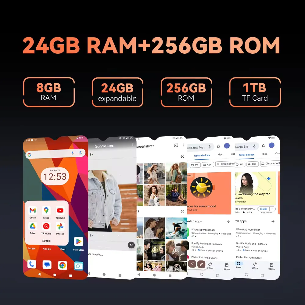 Cubot KingKong ACE 3 Smartphone Android 14 24GB RAM(8GB+16GB)+256GB ROM 6.583" 90Hz Screen 100MP+ 32MP Camera NFC Smart Phone