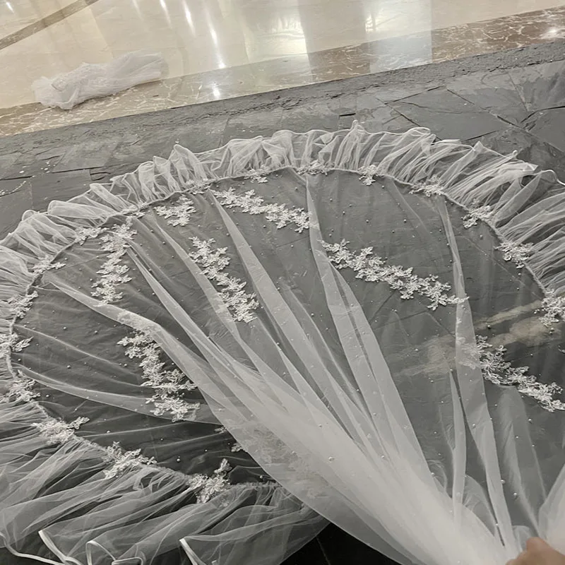 2026-wedding-accessories-for-bride-luxury-cathedral-train-lace-trimming-double-layer-creative-pearl-veil-customized