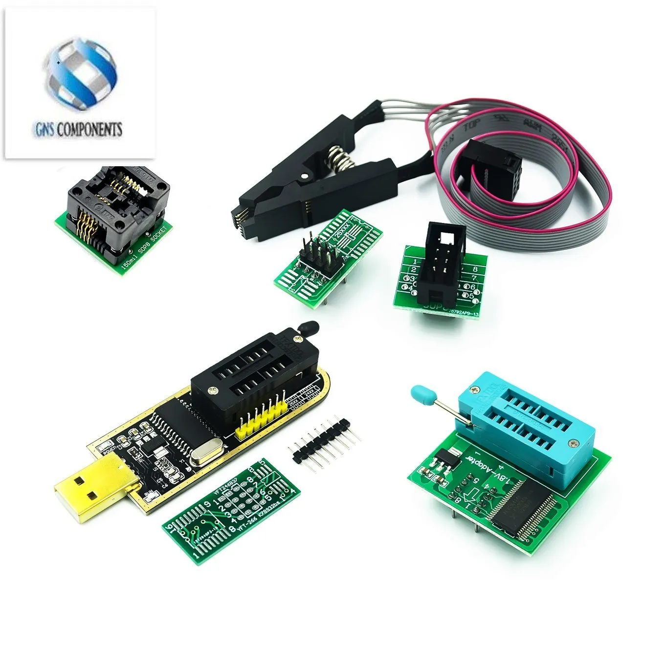 Original CH341A 24 25 Series EEPROM Flash BIOS USB Programmer Module + SOIC8 SOP8 Test Clip For EEPROM 93CXX / 25CXX / 24CXX