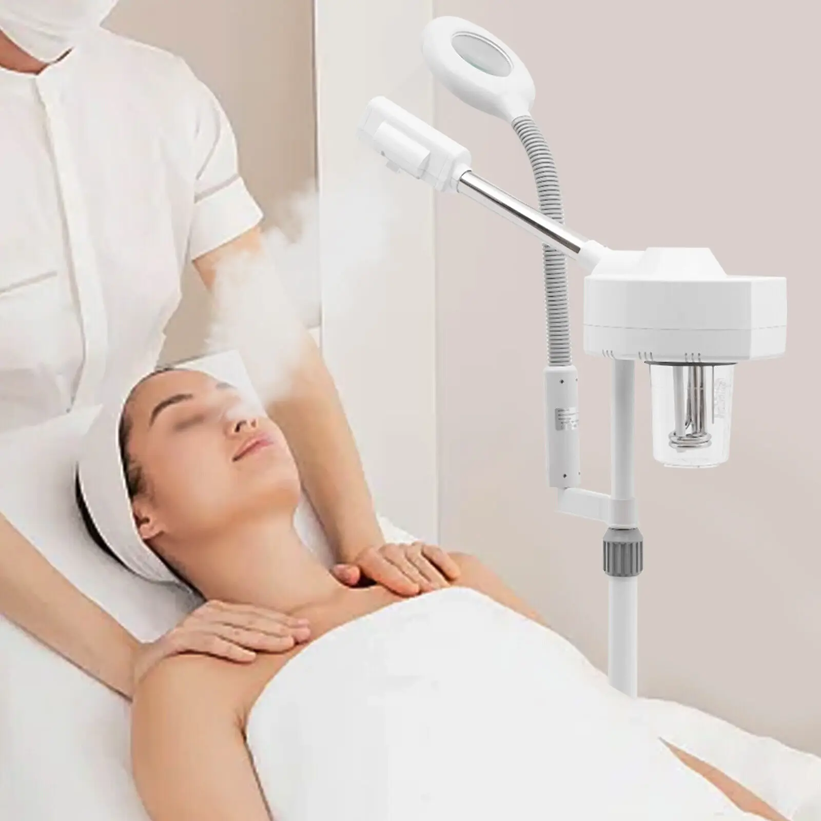 2 w 1 Combi Unit Steamer Lampa powiększająca Lampa powiększająca Gorący wapozon Ozon Streamer Urządzenie parowe Sauna do twarzy 750 W — zdjęcie 4