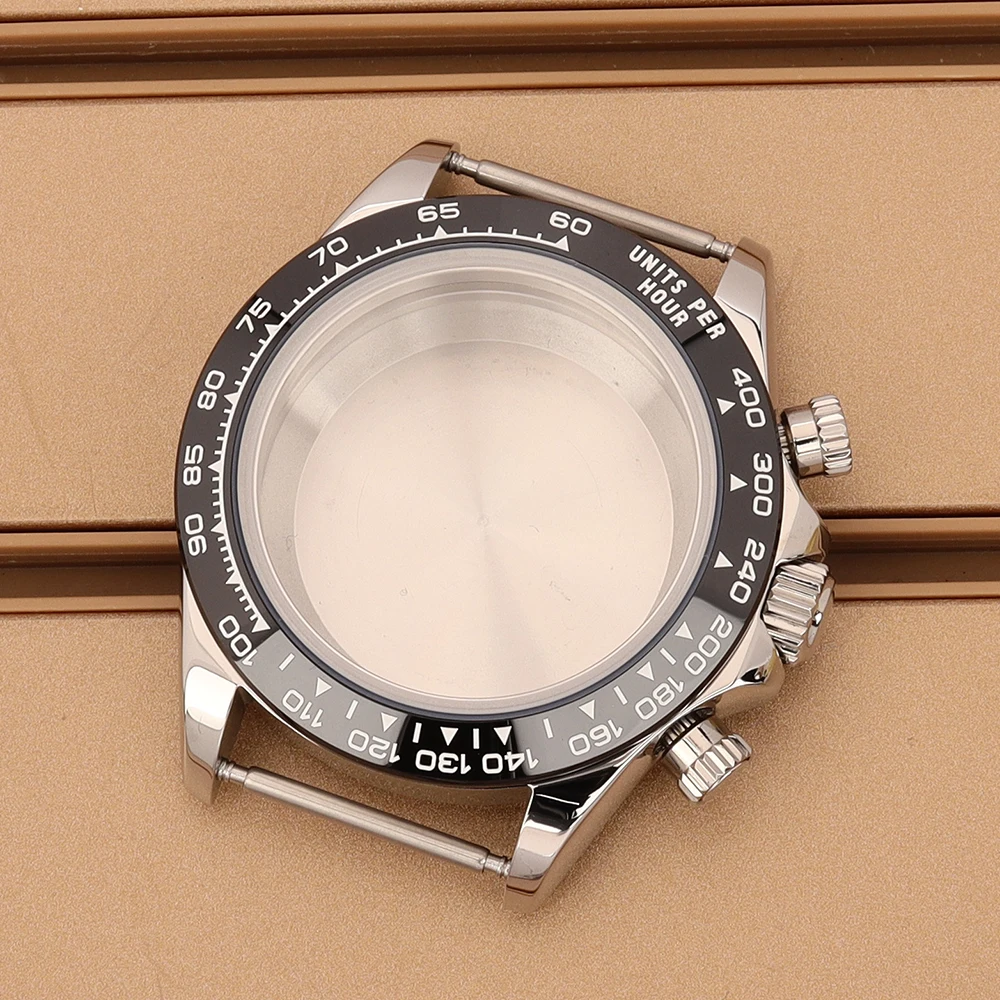 

VK63 Case 39mm Silver Stainless Steel Watch Case Sapphire Glass For VK63 Quartz Automatic Movt For Daytona Watch Accessory Parts