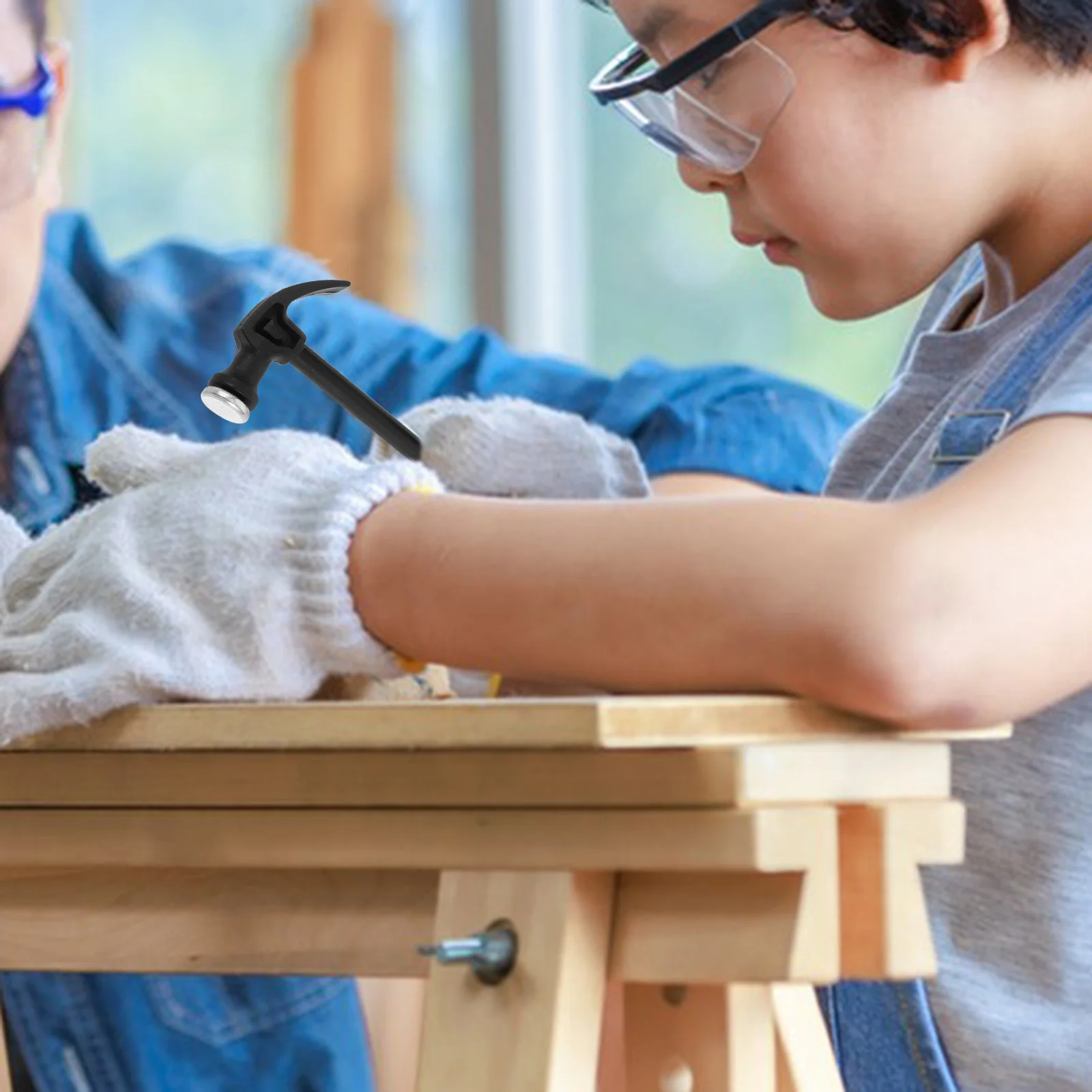 

Mini Claw Hammer Plastic Handle Stainless Steel Durable Household Hand Tools Woodworking Nail Puncher Black Metal Claw Hammer