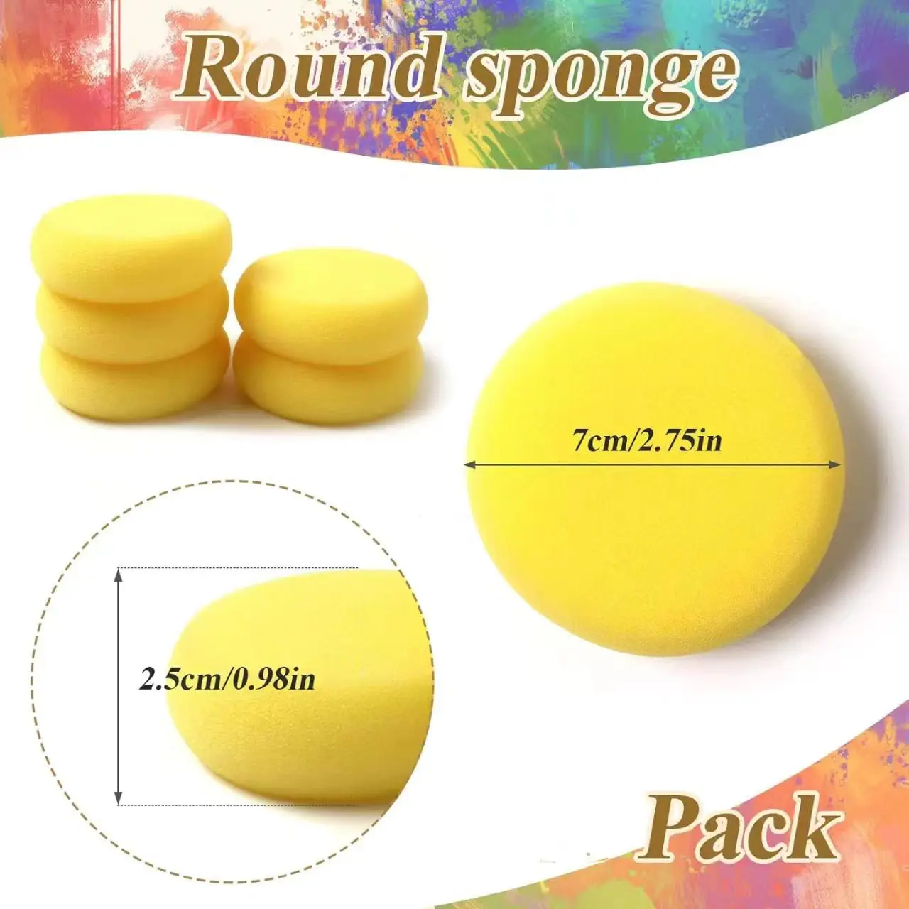 12/25pcs/Pack Round Shape Ceramic Painting Sponge Watercolor Sponges Foam Pottery Clay Sculpture Coloring Cleaning DIY Art Tools