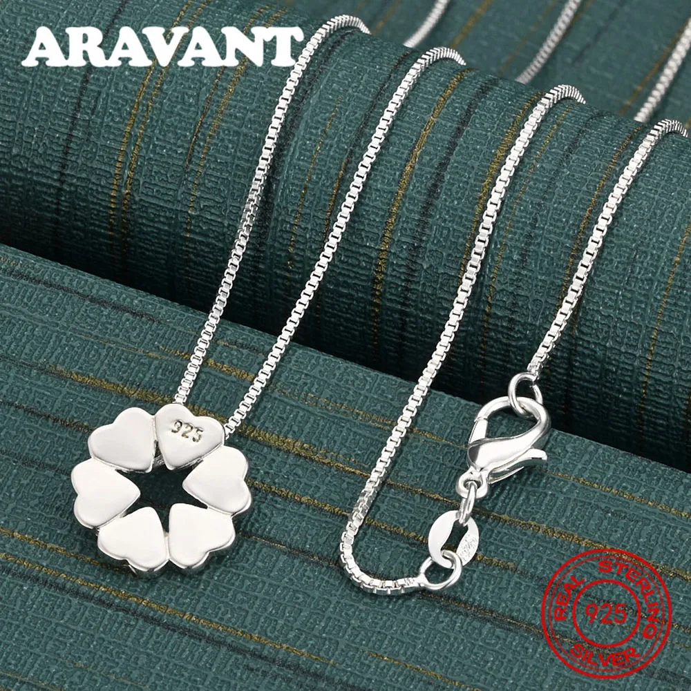 

Ожерелье из стерлингового серебра 925 пробы с шестью сердцами, маленькое круглое ожерелье, женские изысканные милые украшения для свадебной вечеринки