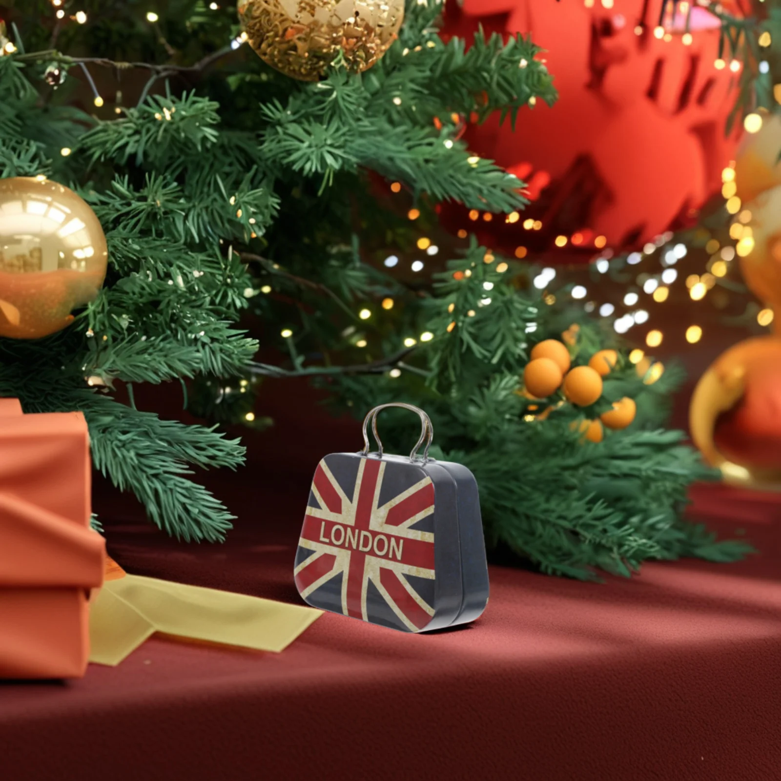 

Vintage Tinplate Box With Handle Large Capacity Storage Container For Jewelry Candy Cookies Travel Office Party Favor