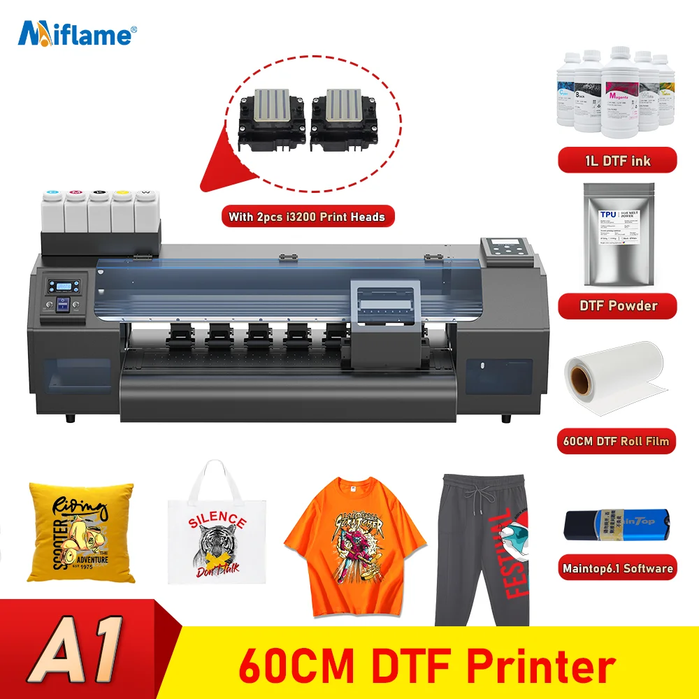 A1 DTF Printer For Epson i3200 i1600 XP600 T shirt Printing Machine Direct to Film Transfer Printer 60CM DTF Printer For Fabric