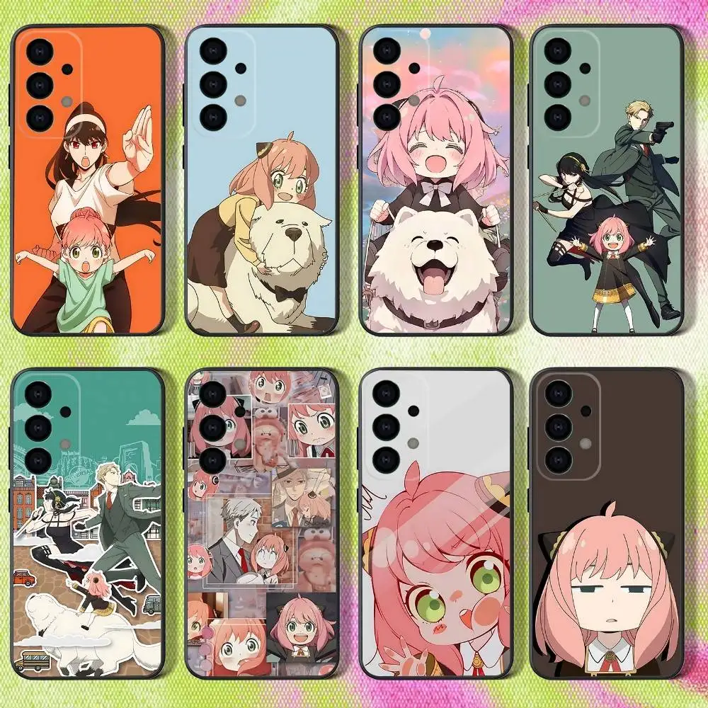 

Phone Case For Samsung S25,S24,S21,S22,S23,S30,Ultra,S20,Plus,Fe,Lite,Note,10,9,Spy X Family Bond Yor Anya 5G Black Cover