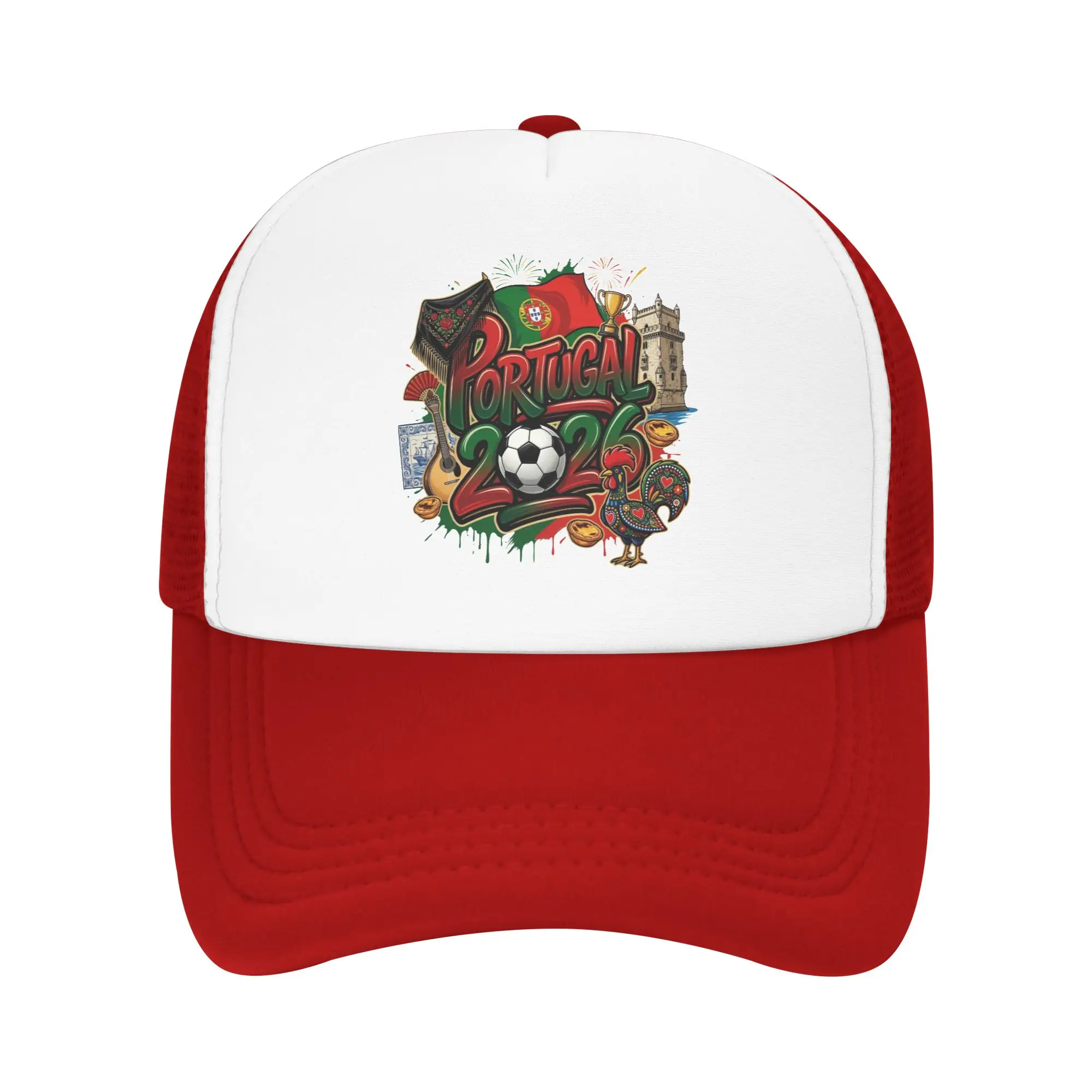 Portugal Football Match 2026 Mesh Baseball Cap Adult Outdoor Sun Caps Usa Canada Mexico Soccer Hat Adjustable Summer Trucker Cap