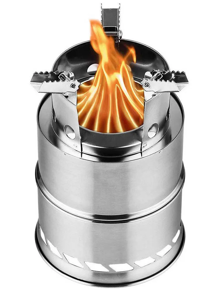 Mini poêle de Camping Portable, léger, en acier inoxydable, pour pique-nique, barbecue, voyage en plein air, aventure