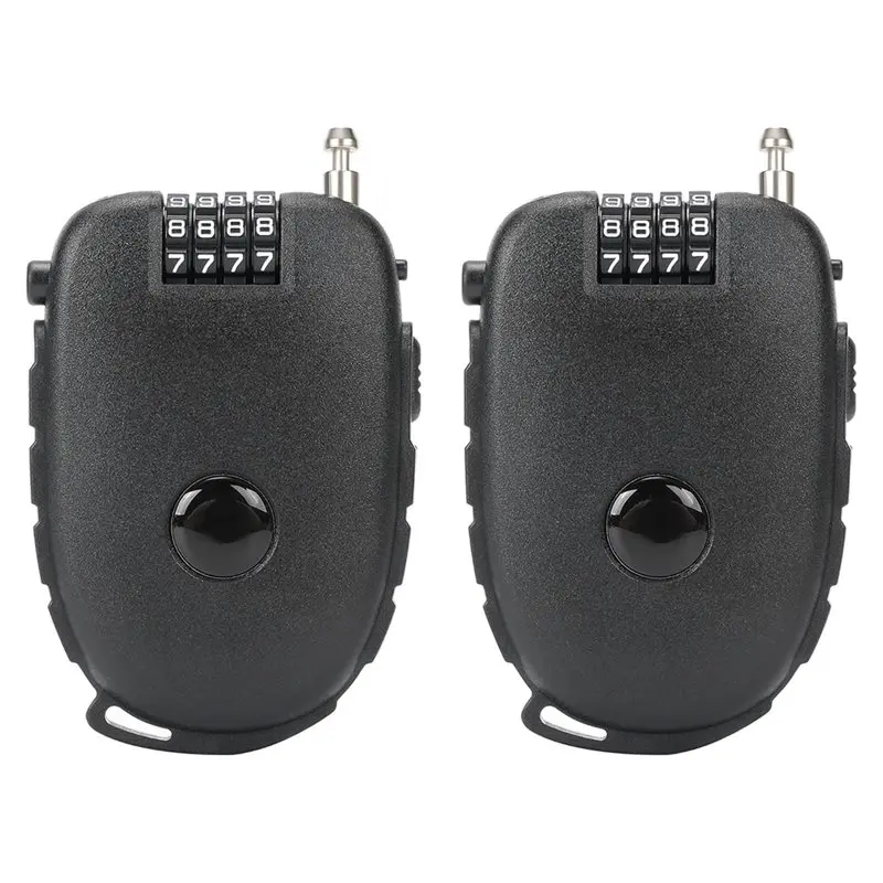 

PZHI-для велосипеда, лыж, коляски, совместимые с 2 шт., 4-значный кодовый замок с 27,5-дюймовым быстросъемным стальным тросом, безопасность без ключа