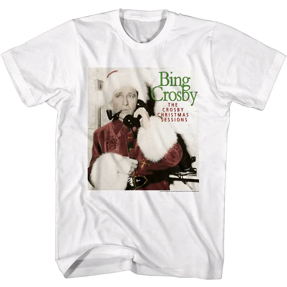 Bing Crosby Christmas Sessions Album Men's T Shirt Xmas Songs Santa Claus Pipe