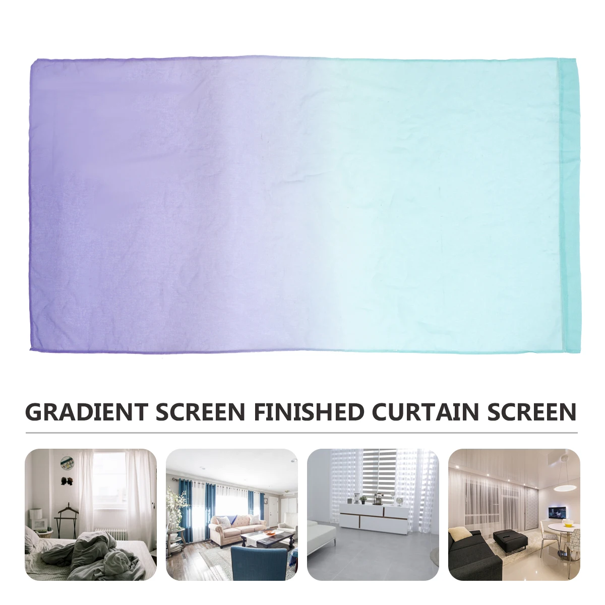 

Gradient Color Curtain Blue Purple Shading Voile Multicolor Window Tulle Bicolor Voile Curtain Room Cozy Decor Simple