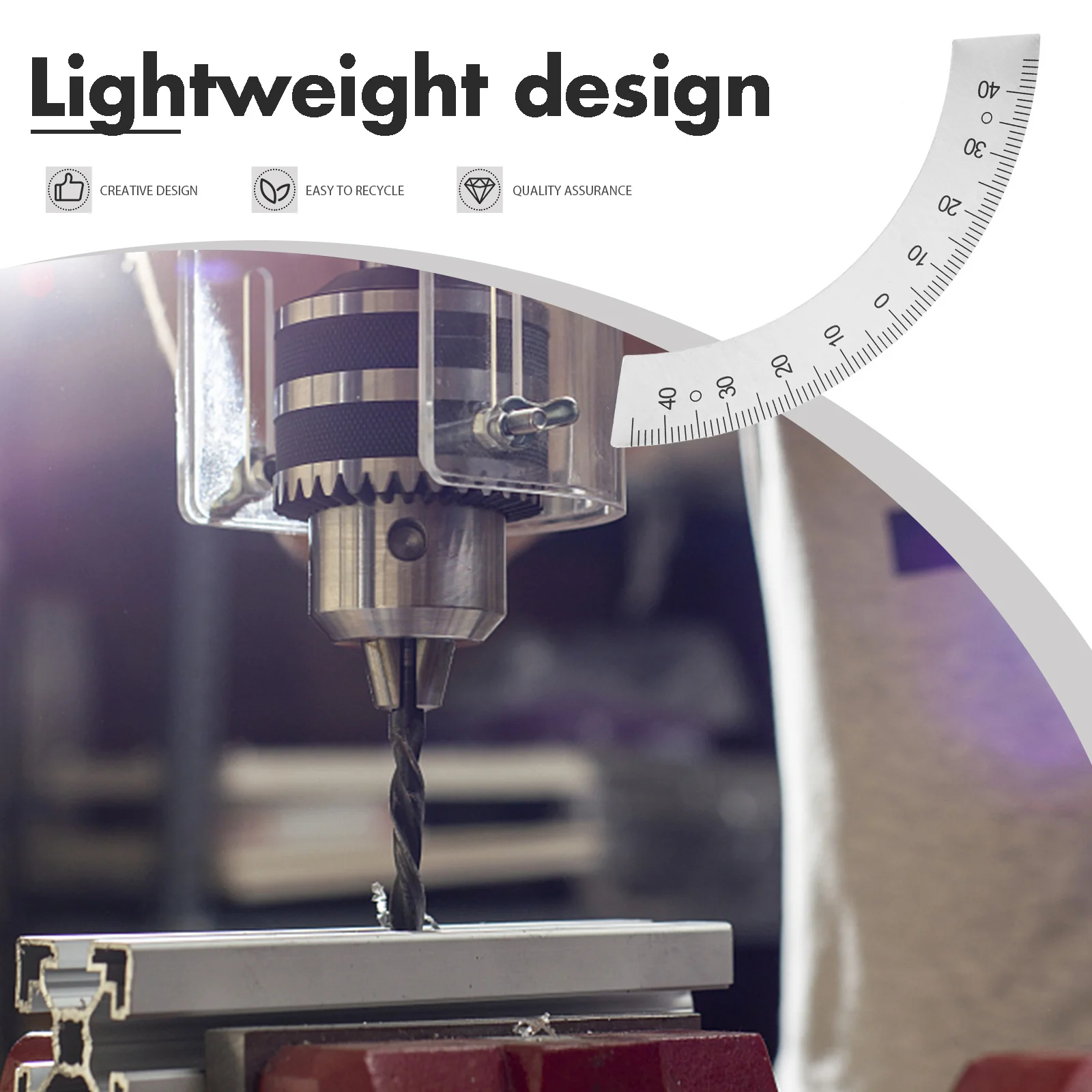 

Angle Ruler 45 Degree Plastic Arc Scale Measuring Tools for Milling Machine Compact Design Clear Markings Durable Storage