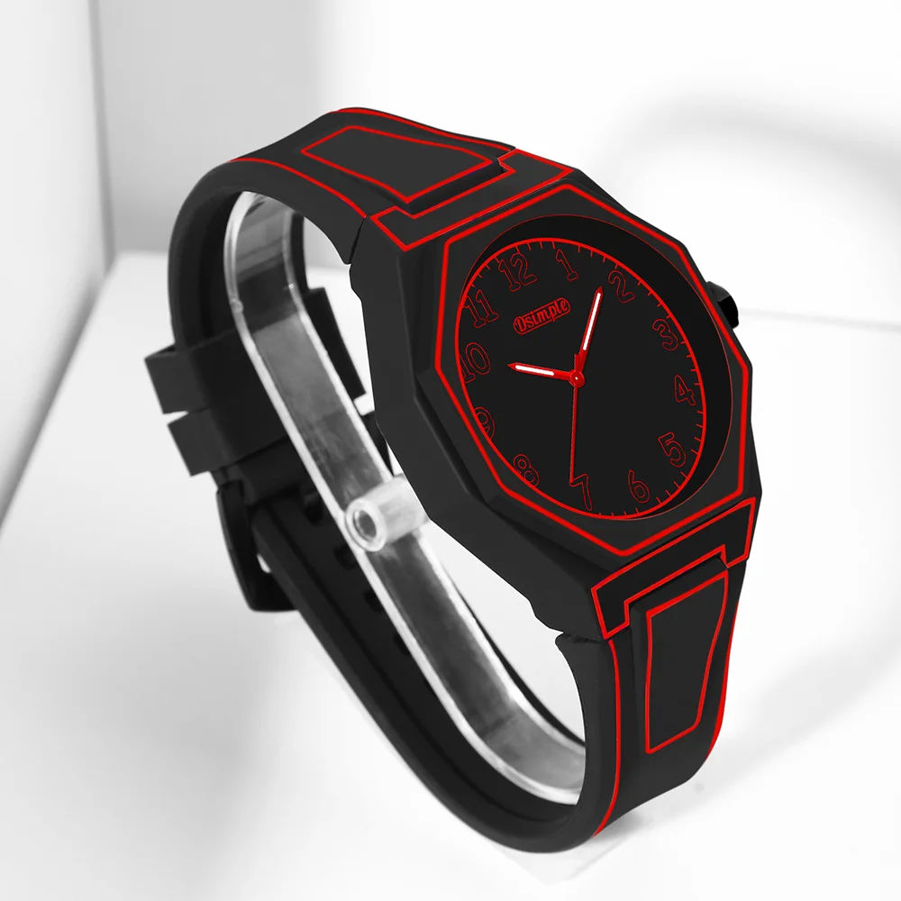 Preppy Style Quartz Wrist Watch - Round Dial, Electronic Drive, Silicone Strap, Unisex image 4