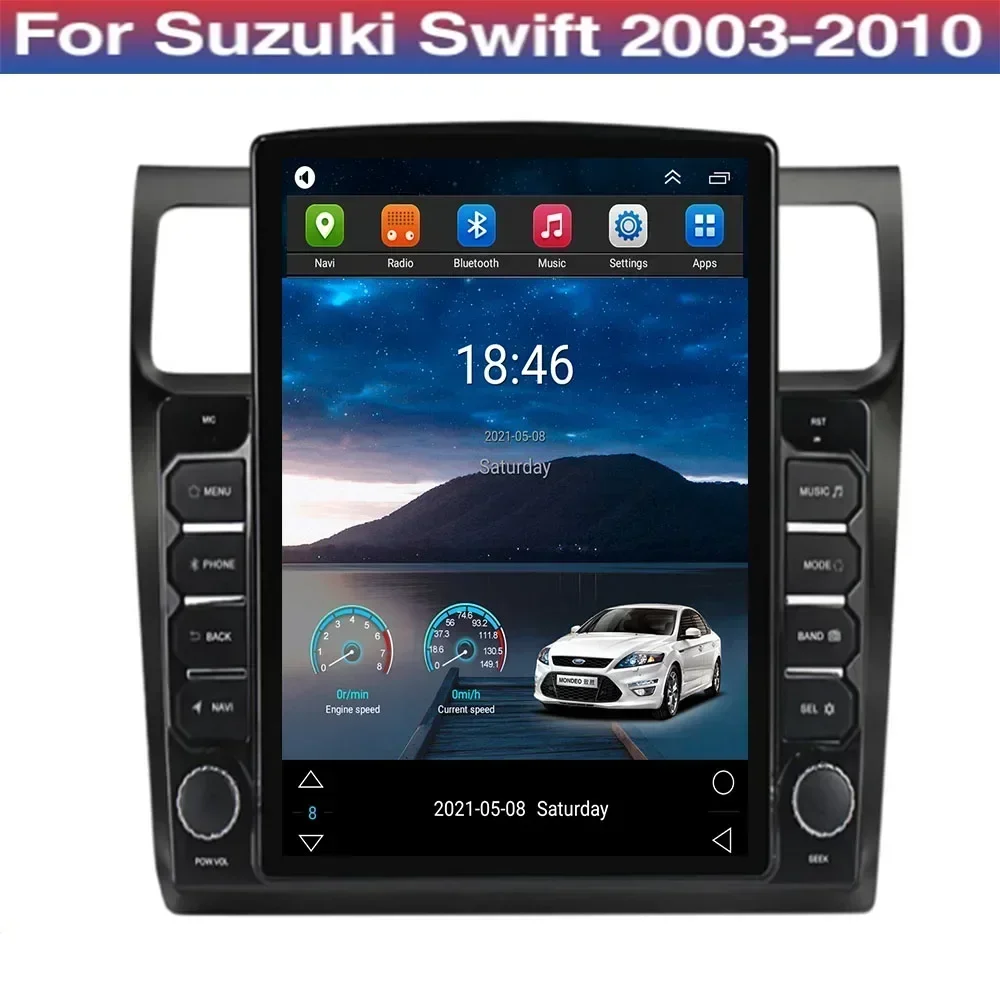 For Tesla Style 2 Din Android 13 Car Radio For Suzuki Swift 2005-2009 2010 Multimedia Video Player GPS Stereo Carplay RDS Camera