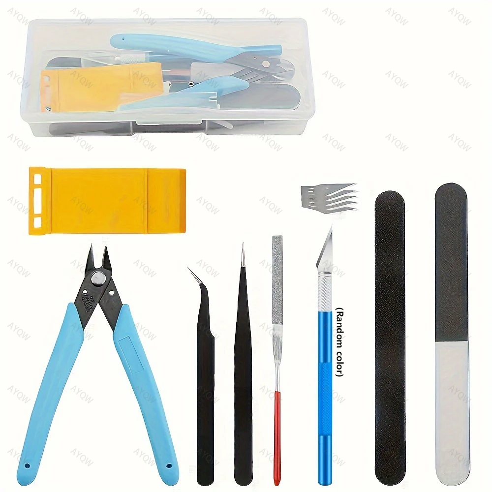 9 PCS Gundam Model Tools Kit Modeler Basic Tools Craft Set Hobby Building Tools Kit for Gundam Car Model Building Repairing and