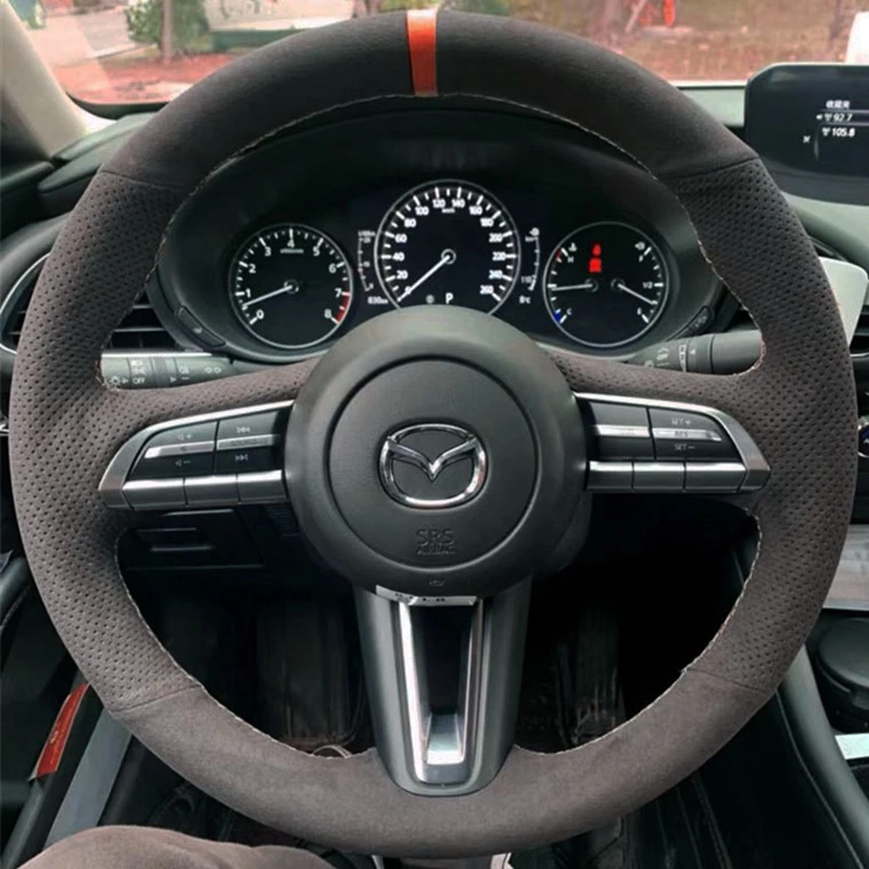 

Car Steering Wheel Cover Suede Leather For Mazda CX-30 CX30 Mazda 3 Axela 2019-2020 Steering-Wheel Cover Wrap Car Accessories