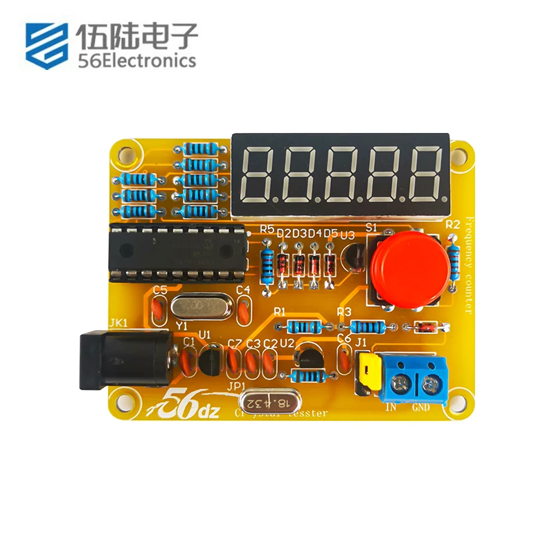 DIY Electronic Kit Frequency Counter Tester Digital Crystal Counter 1Hz-50MHz High-Meter Oscillator Tester with Shell