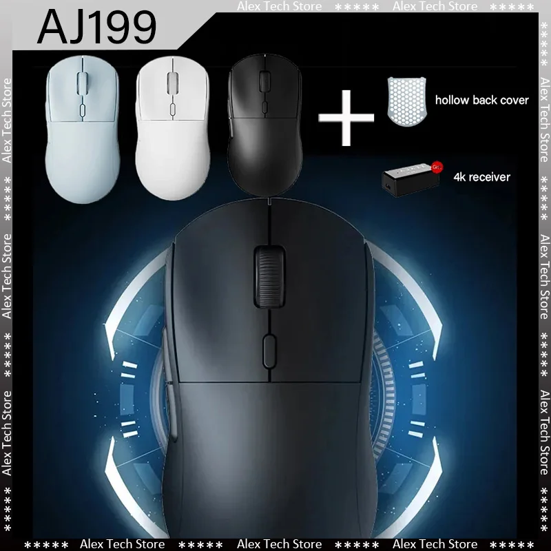 

AJAZZ AJ199 2.4GHz Wireless Mouse Dual Mode 26000DPI Paw3395 Sensor Low Delay Rechargeable 6 Buttons Optical Gaming Mouse Gifts