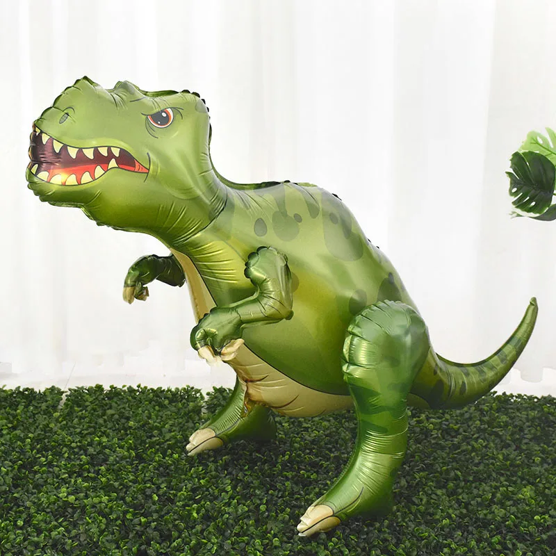 1Pc 4D Standing Cartoon Dinosaur Balloon Large Dinosaur Foil Balloon Birthday Party Decorations Kids Boys Gifts Supplies