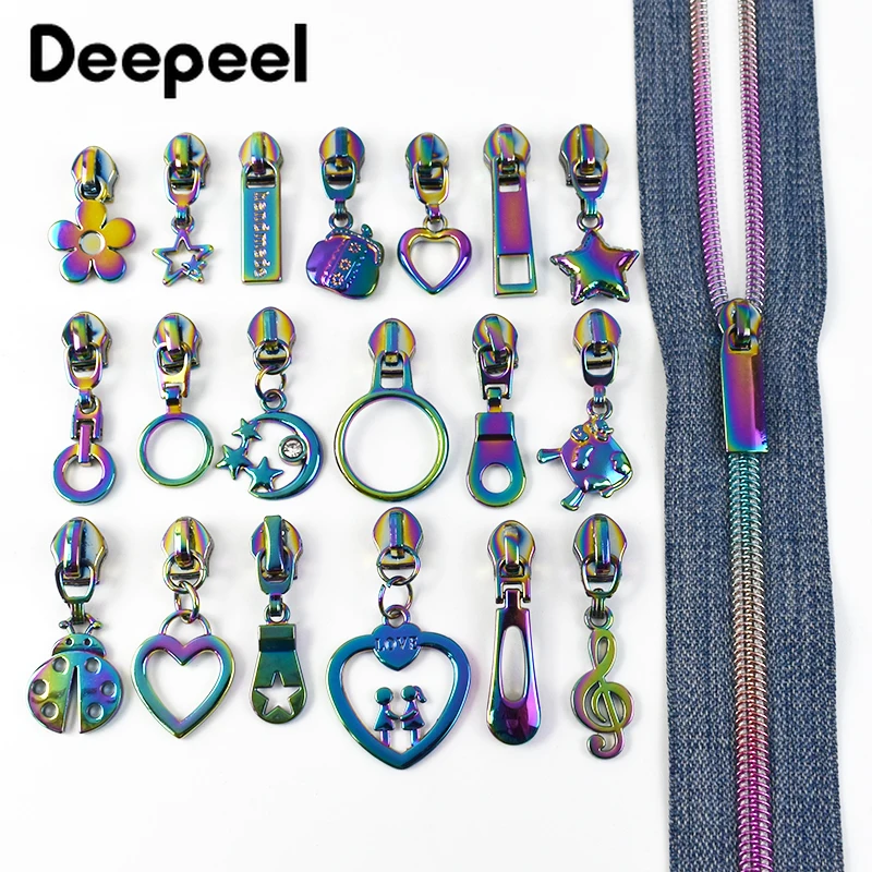 1/2/3/5M Deepeel 5# Nylon Zipper Colored Zippers Sliders Bag Jacket Clothing Zips Tape Roll Reapirt Kit DIY Sewing Accessories