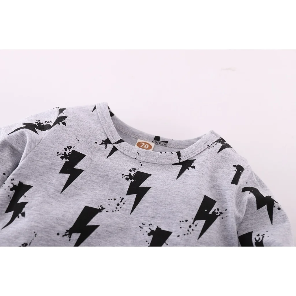 baby boy girl rompers Long sleeve Cotton baby boy clothes Lightning print Fashion infant clothing jumpsuit autumn