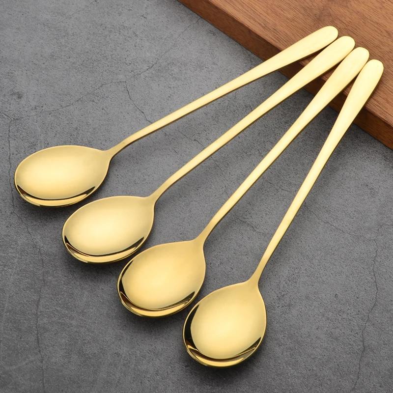 

Long Handle Copper Spoon Pure Copper Home Use Korean Sle Cute arp round Spoon Brass Soup Spoon Rice Stirring Spoon
