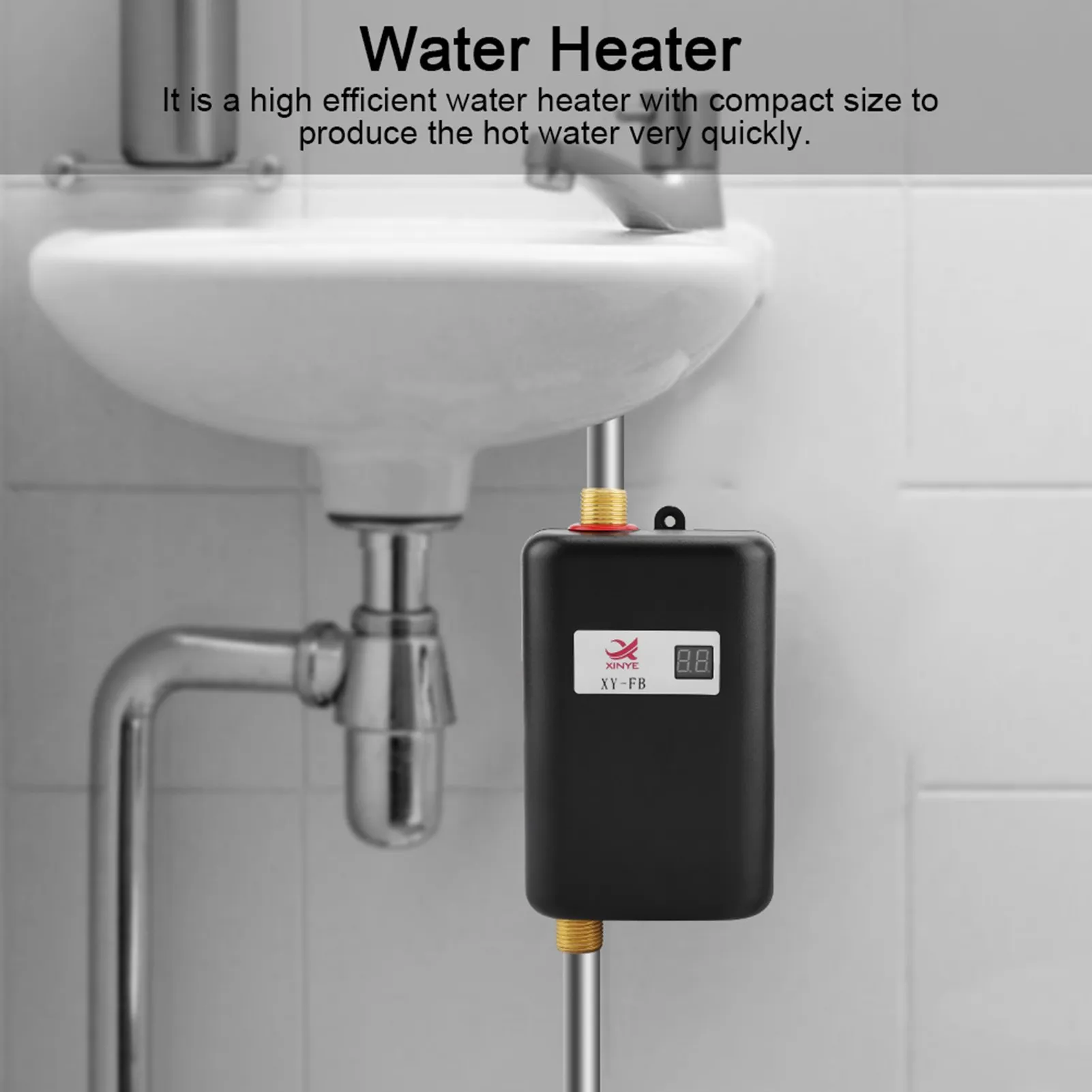 3000W Mini Electric Tankless Hot Water Heater Kitchen Washing Electric Water Heater Hot Water Heater Water Heater Water Heating