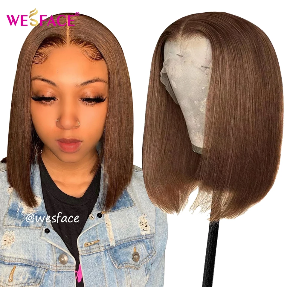 

Straight Short Bob Wig Honey Brown T Part Lace Human Hair Wigs Brazilian With Baby Hair CLosure Blonde Ombre Wig For Women Remy